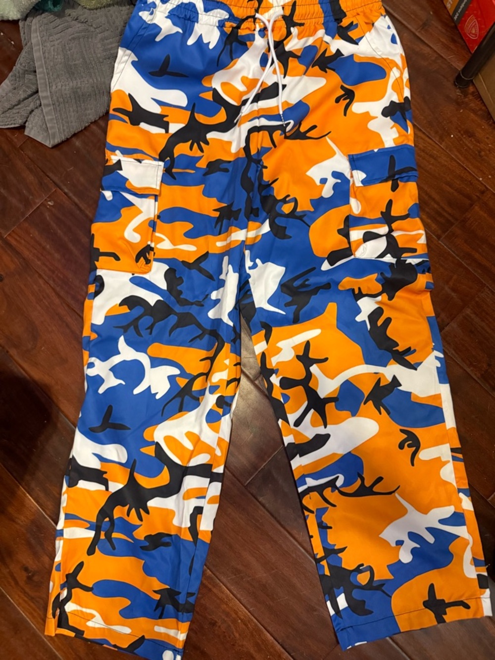 Orange & Blue Camo Cargo Pants